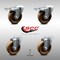 Service Caster 4 Inch High Temp Phenolic Swivel Bolt Hole Caster Set with 2 Total Lock Brake SCC-BHTTL20S414-PHSHT-2-S-2 - alternate 1